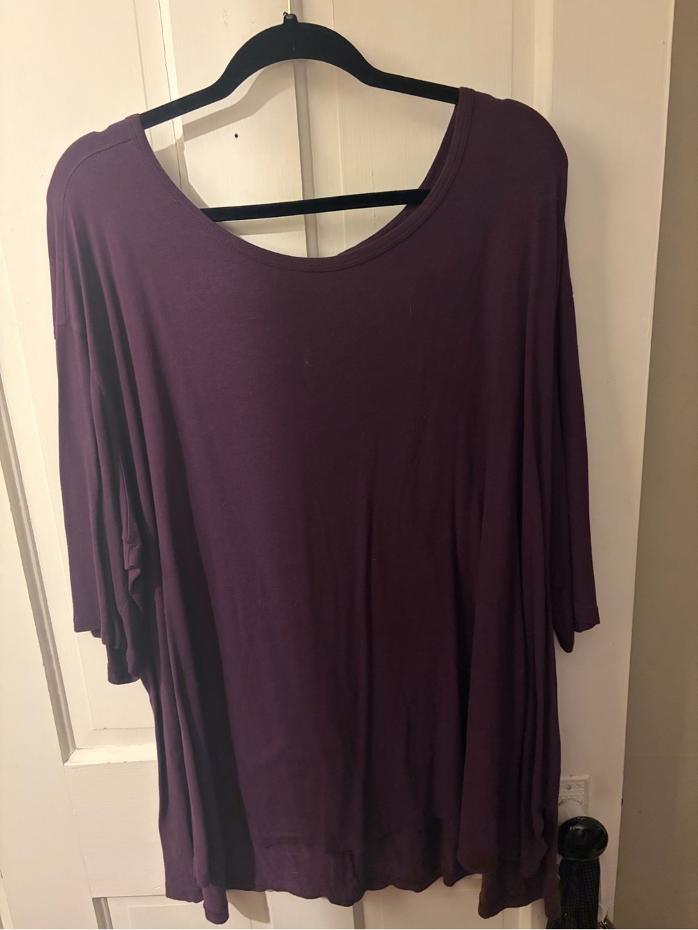 Terra & Sky Loose Scoop Neck Tunic - Plum